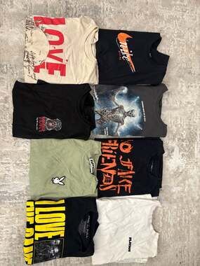 Lot of 8 Graphic Men's T-Shirts Including Nike, Playboy, , and Fashion Nova